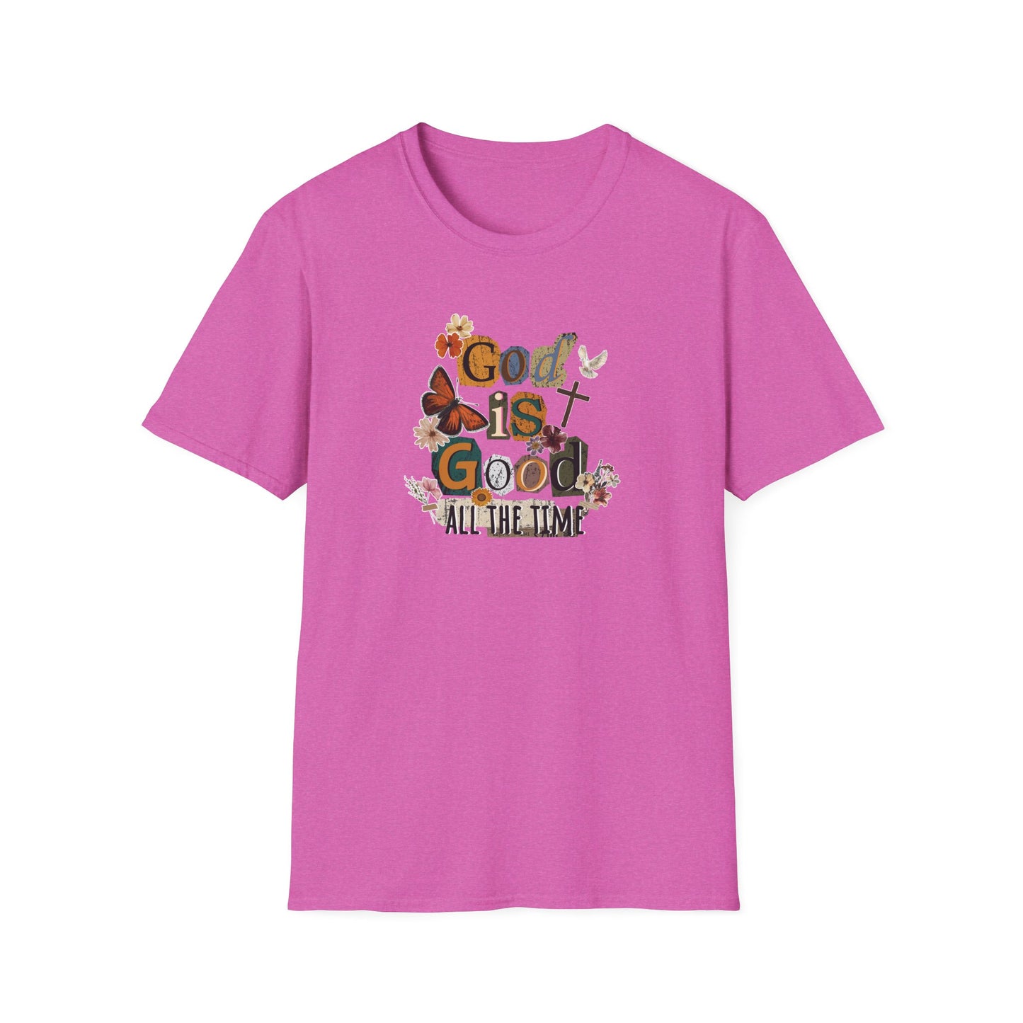 God Is Good All The Time T‑Shirt — Floral Christian Faith Graphic Tee