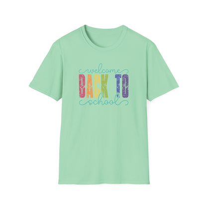 Back to School T-Shirt — "Welcome Back to School" Colorful Retro Print