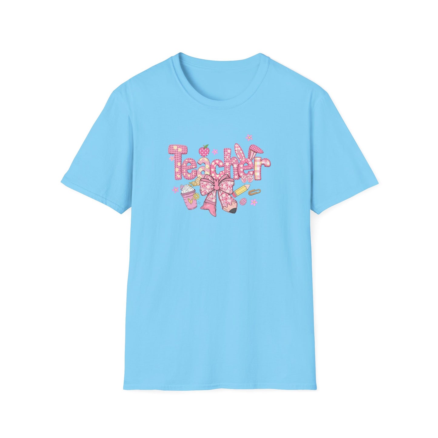 Teacher Pink Bow T-Shirt — Cute Classroom Gift for Teachers