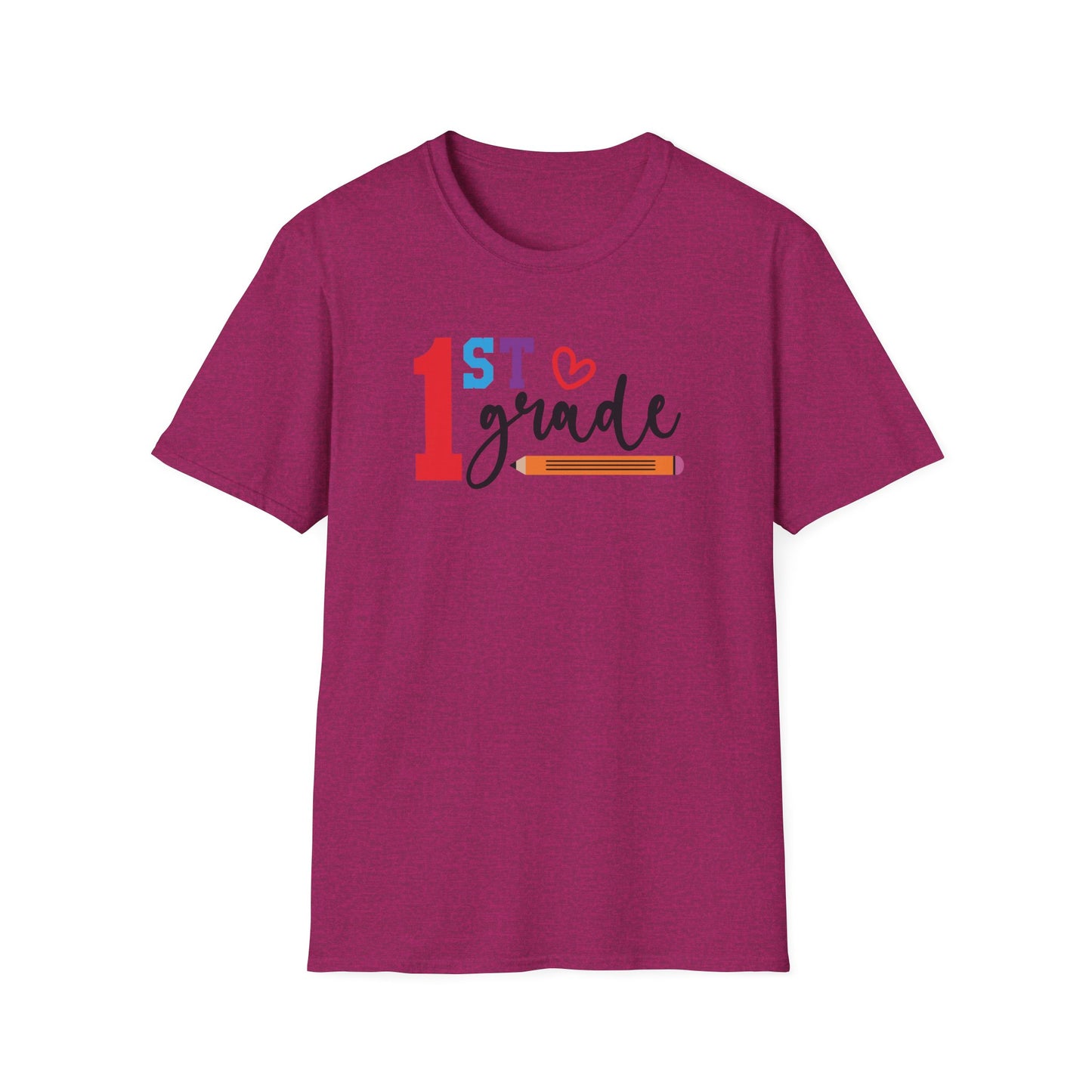 1st Grade Teacher Shirt | Back to School Teacher Tee | First Grade Graphic T-Shirt | Cute Classroom Shirt | Gildan 64000 Softstyle Tee