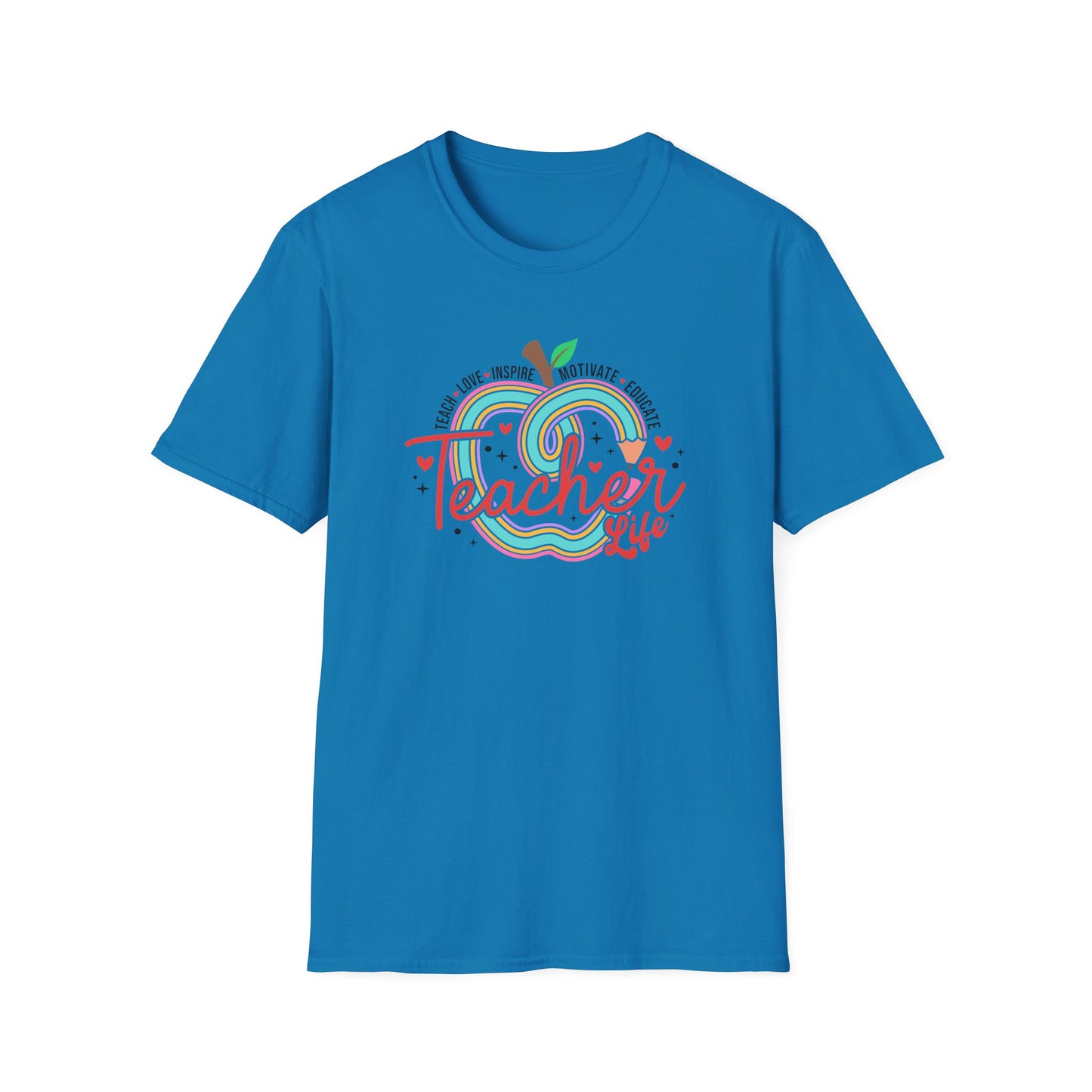 Teacher Life – Cute Apple Graphic Teacher Tee