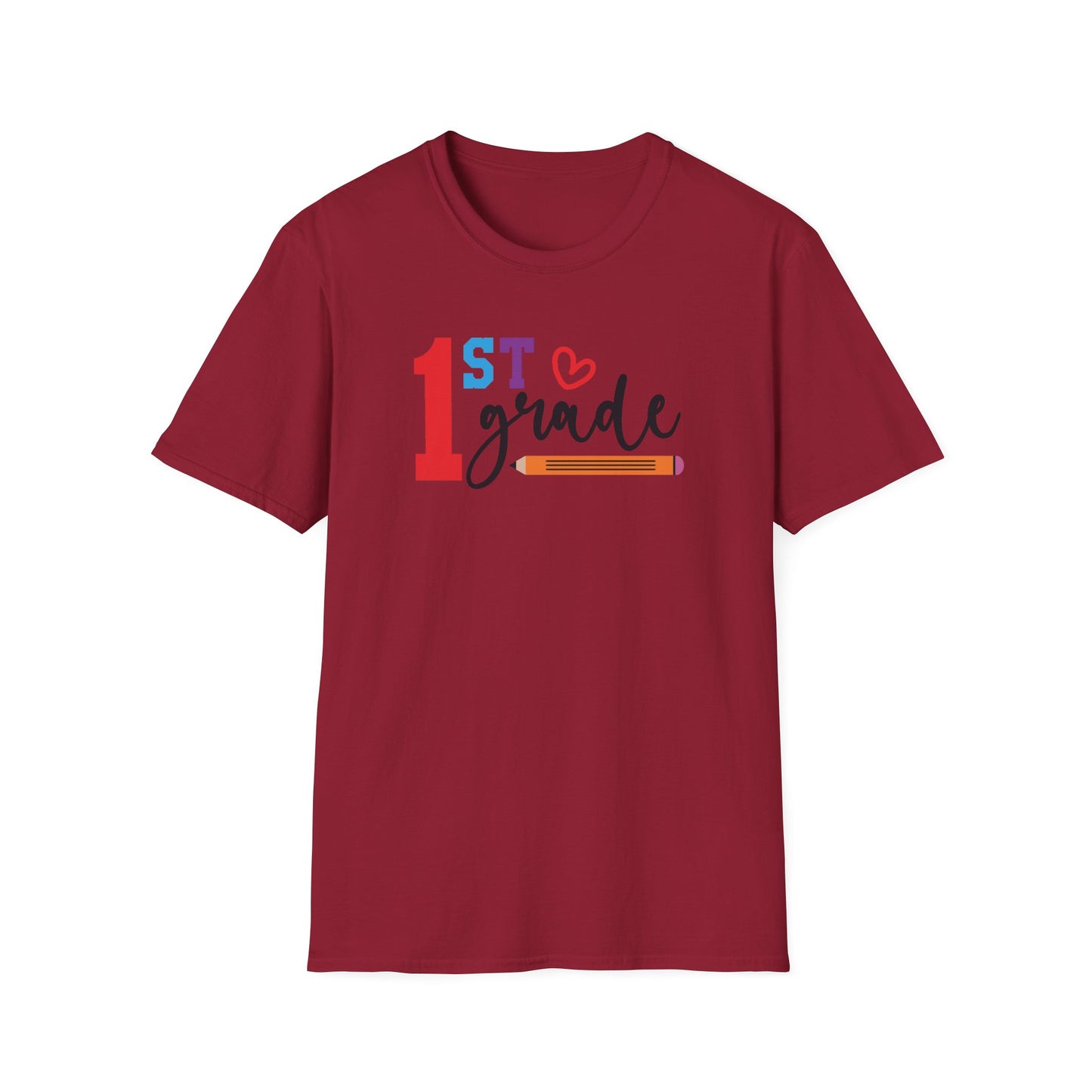 1st Grade Teacher Shirt | Back to School Teacher Tee | First Grade Graphic T-Shirt | Cute Classroom Shirt | Gildan 64000 Softstyle Tee