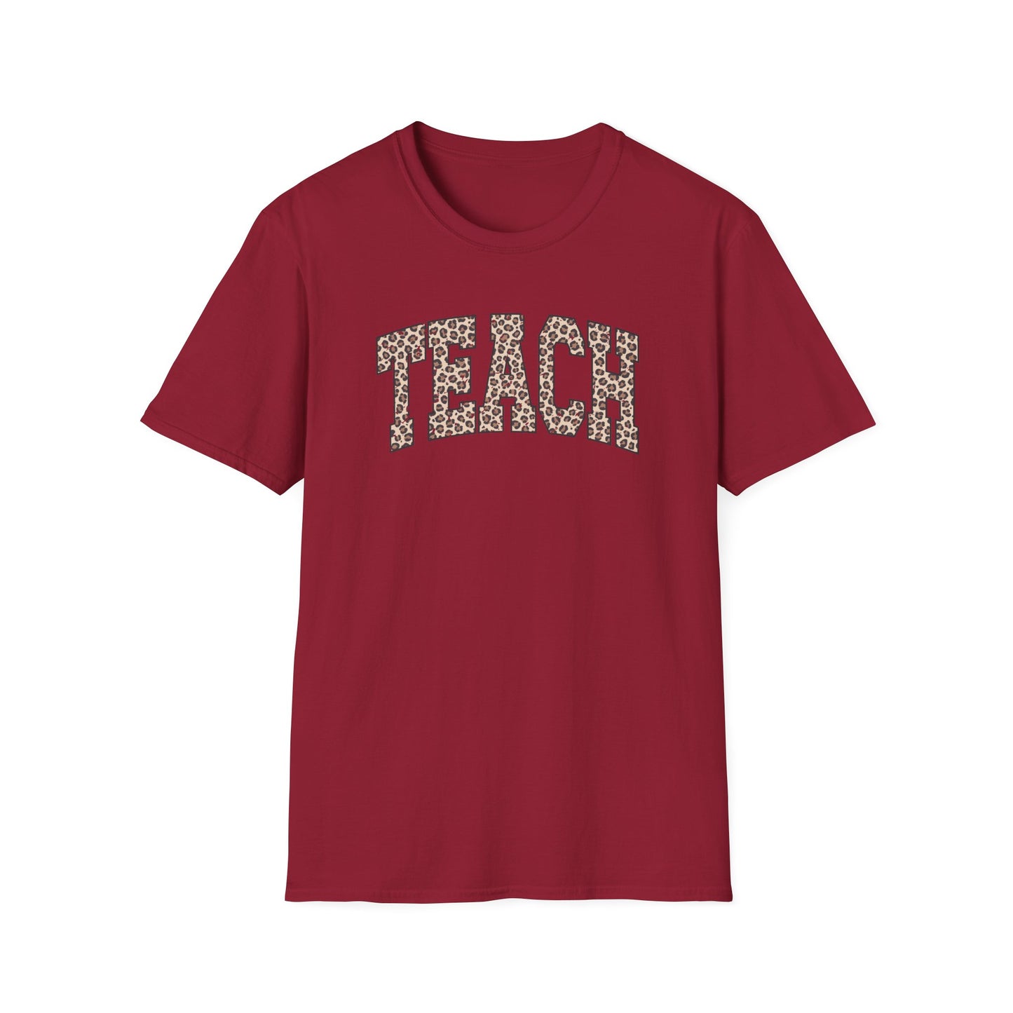 Leopard Print TEACH Shirt – Cute Teacher T-Shirt for Women – Back to School Graphic Tee – Teacher Appreciation Gift – Trendy Educator Shirt