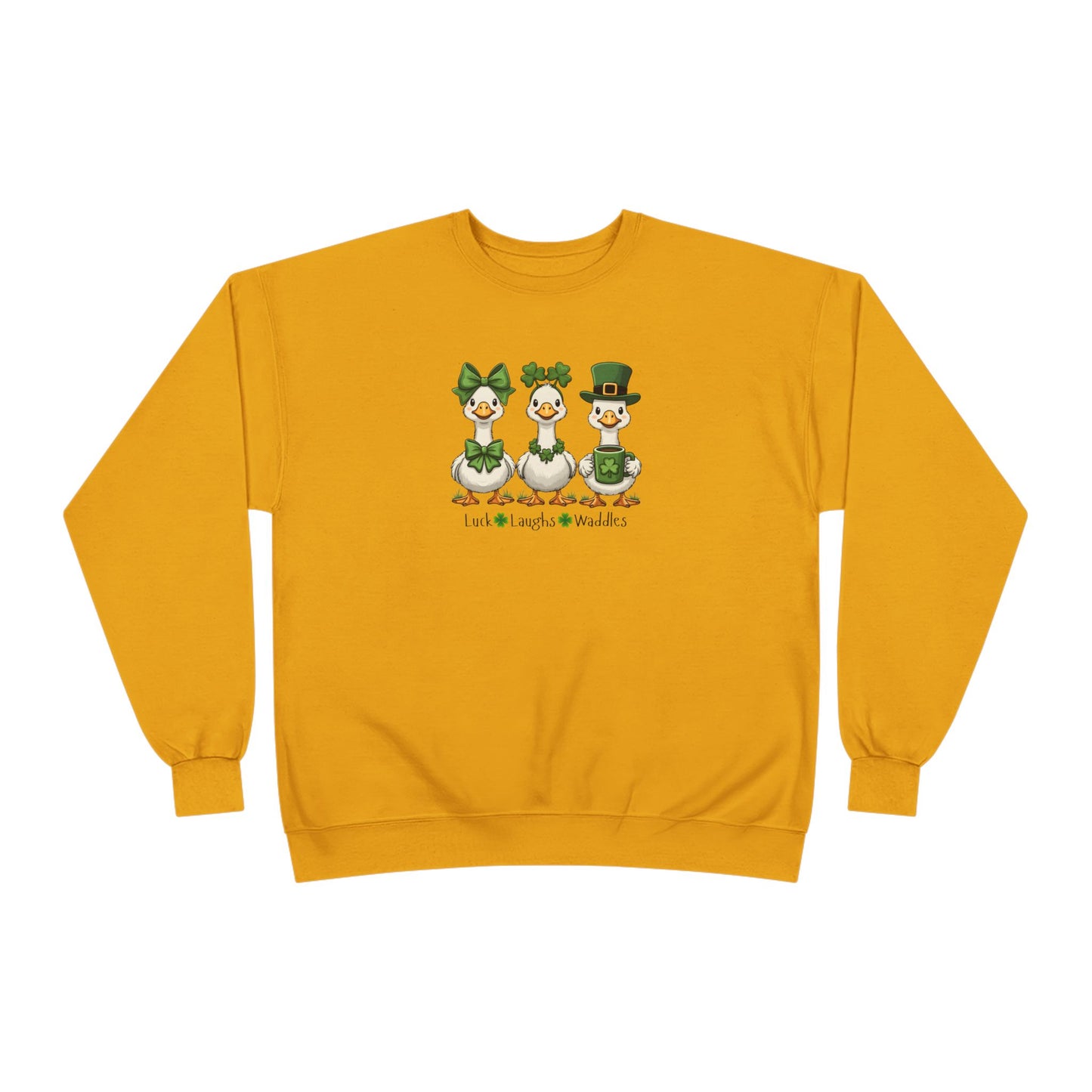 St. Patrick's Day Duck Family Crewneck Sweatshirt — "Luck of the Waddles"