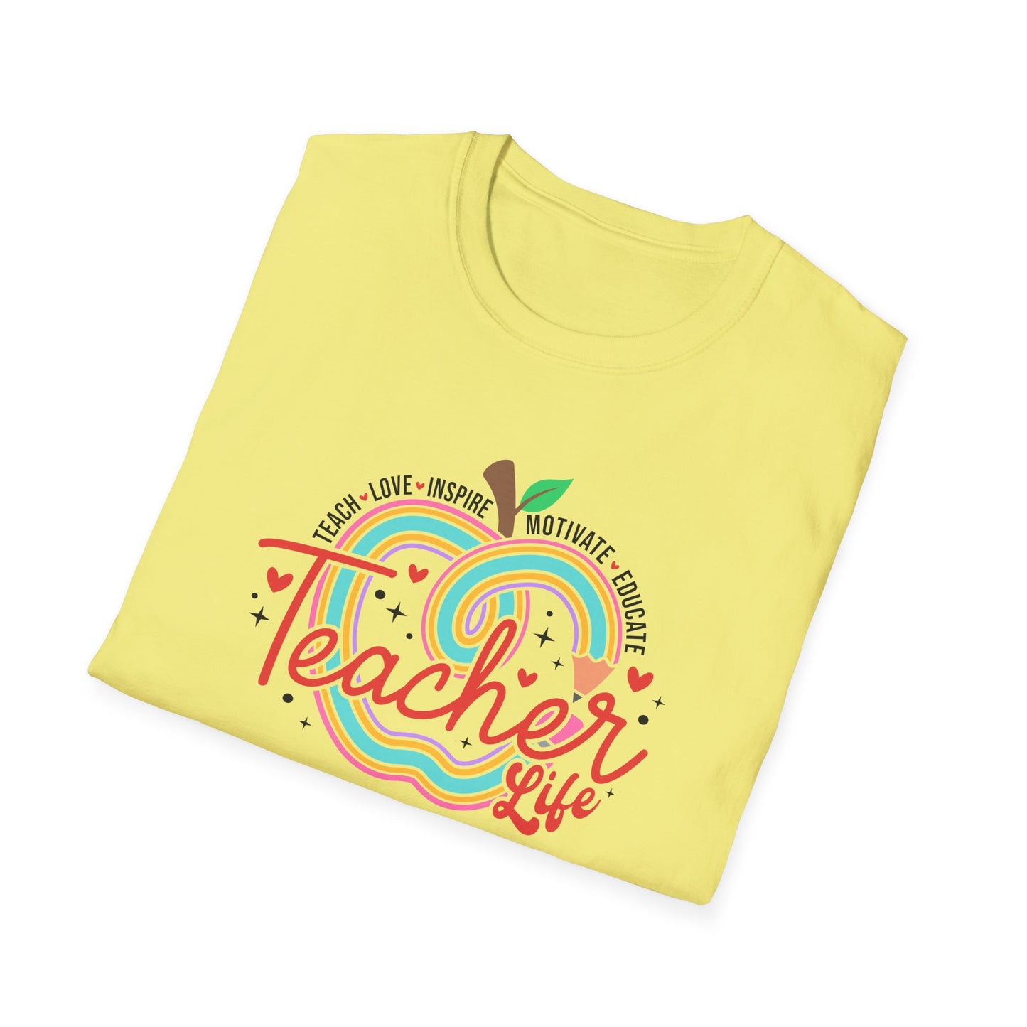 Teacher Life – Cute Apple Graphic Teacher Tee