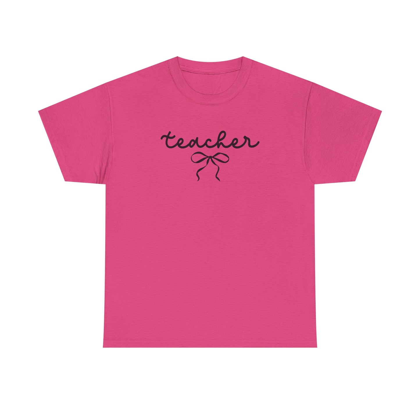 Teacher Script Tee - Teacher Bow Graphic Tee | Cute Teacher Shirt