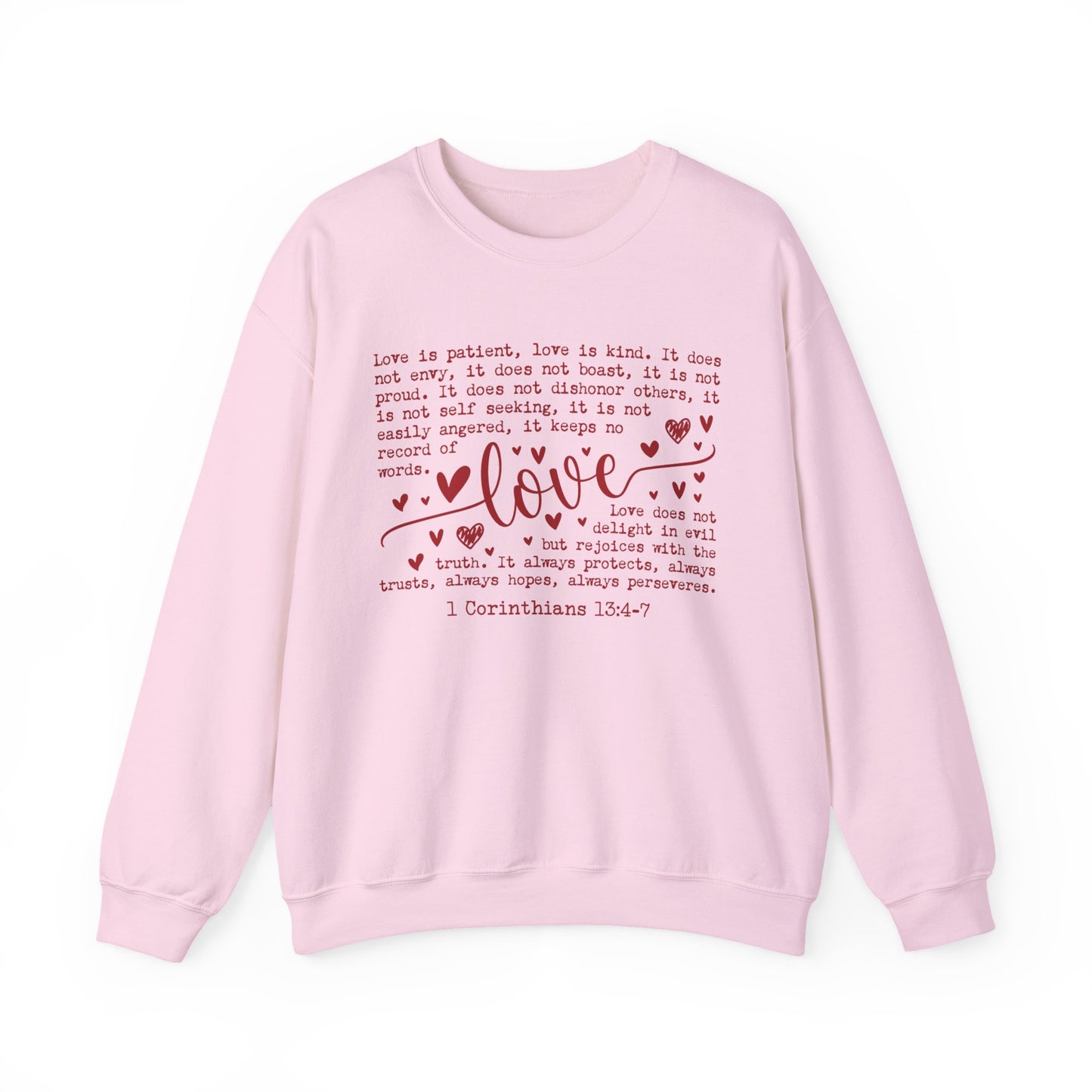 "Love is Patient" Bible Verse Sweatshirt – 1 Corinthians 13:4-7