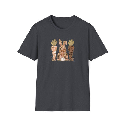 Leopard Bunny & Carrot Easter Tee – Cute Spring Graphic T-Shirt, Trendy Pastel Bunny Shirt, Easter Outfit Women