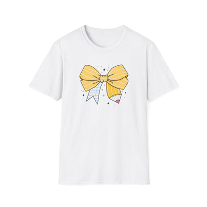 Yellow Bow Graphic T-Shirt — Cute Ribbon Illustration Tee
