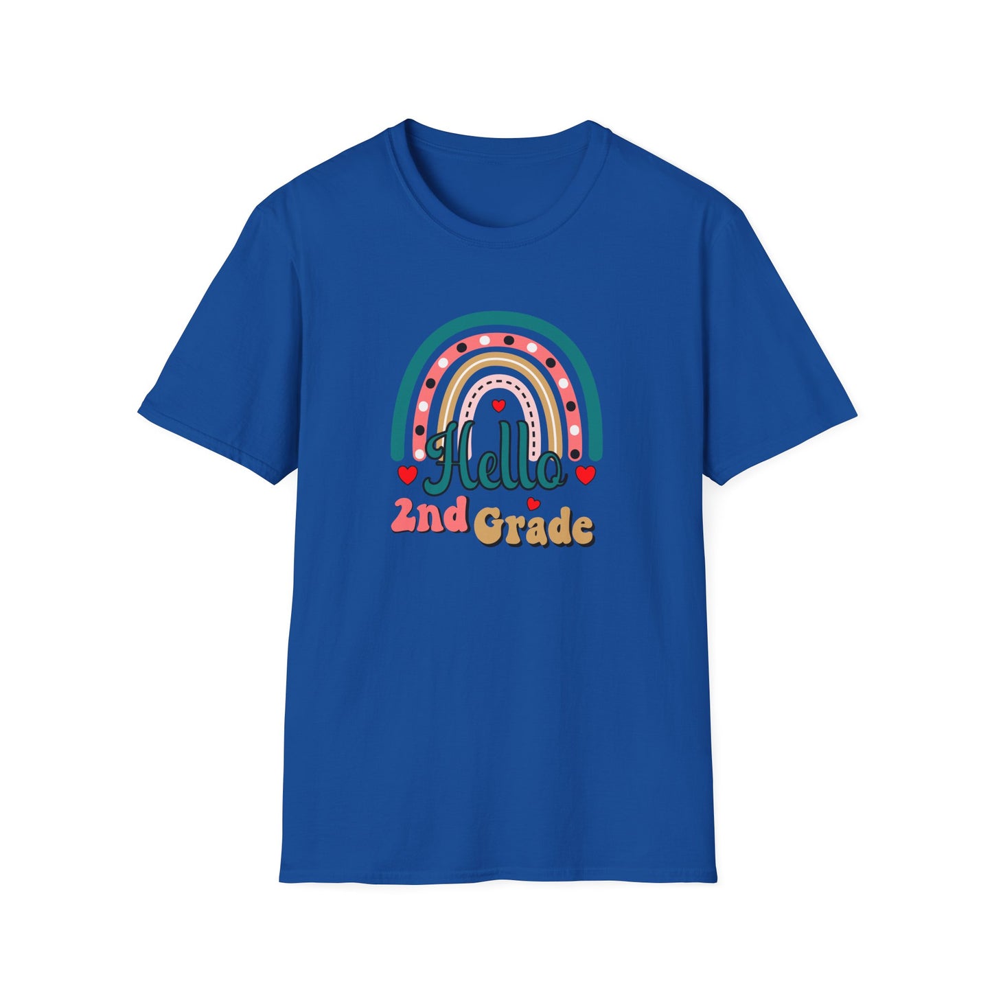 Hello 2nd Grade Rainbow T-Shirt – Back to School Teacher & Student Tee