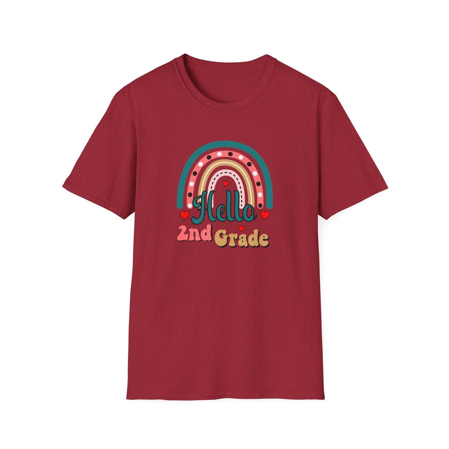 Hello 2nd Grade Rainbow T-Shirt – Back to School Teacher & Student Tee