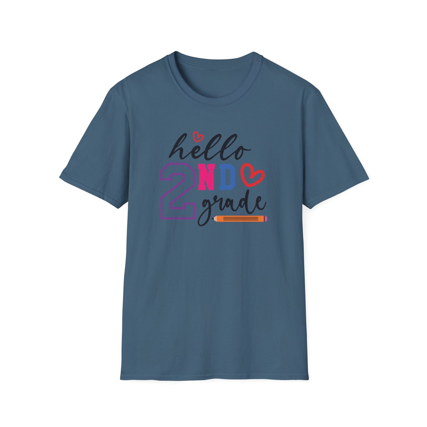 Hello Grade Teacher Shirts | Retro Back to School Graphic Tees | Preschool, Pre-K, Kindergarten, First, Second & Third Grade Teacher Shirt | Gildan 64000 Softstyle Tee