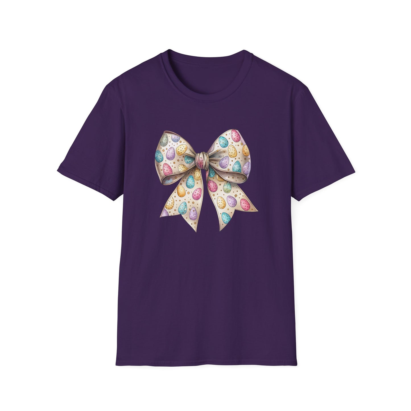 Pastel Easter Bow Shirt, Cute Spring Graphic Tee, Easter Egg Ribbon T-Shirt, Coquette Easter Outfit, Soft Aesthetic Bunny Season Tee, Women’s Spring Gift