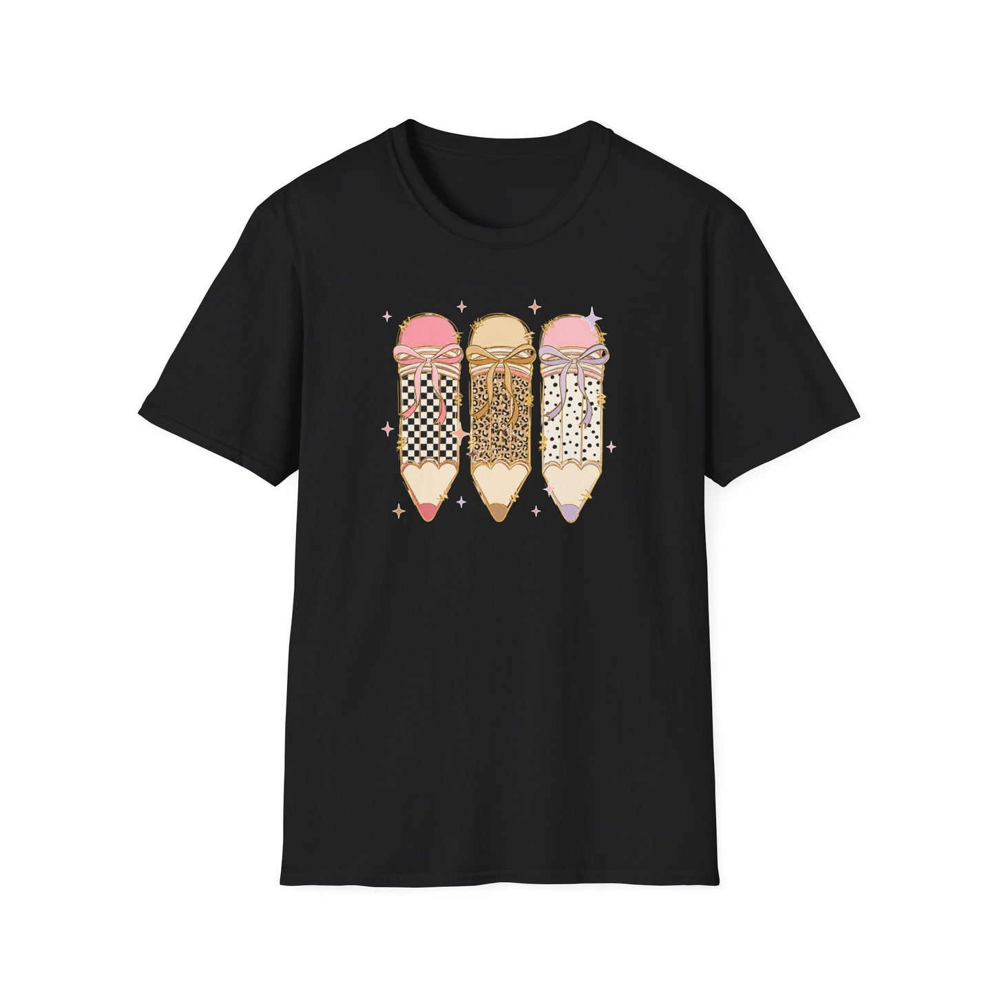 Coquette Pencil Teacher Shirt | Bow Pencil Teacher T-Shirt | Pink Leopard Checkered School Shirt