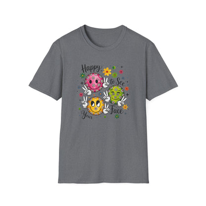 Groovy Retro Smiley Face T-Shirt – Happy to See Your Face | Vintage 70s Aesthetic Tee