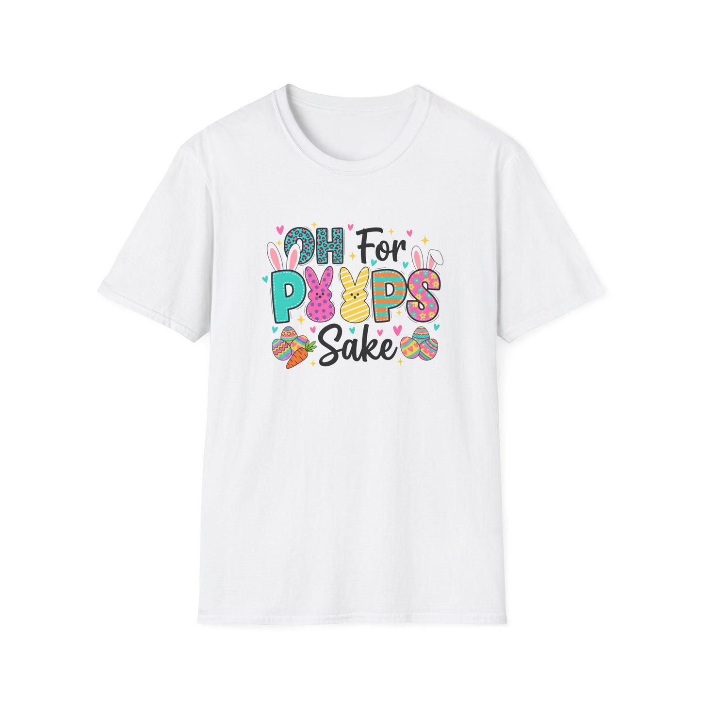 Oh For Peeps Sake Easter Shirt, Funny Easter Bunny Tee, Cute Peeps Bunny Graphic T-Shirt, Pastel Spring Easter Outfit, Funny Easter Saying Shirt for Women