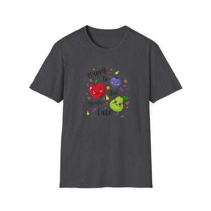 Cute Kawaii Fruit Shirt – Smiling Apple Pear Blueberry Tee