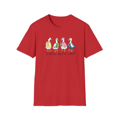 Back to School Ducklings T-Shirt — "Welcome back to school"