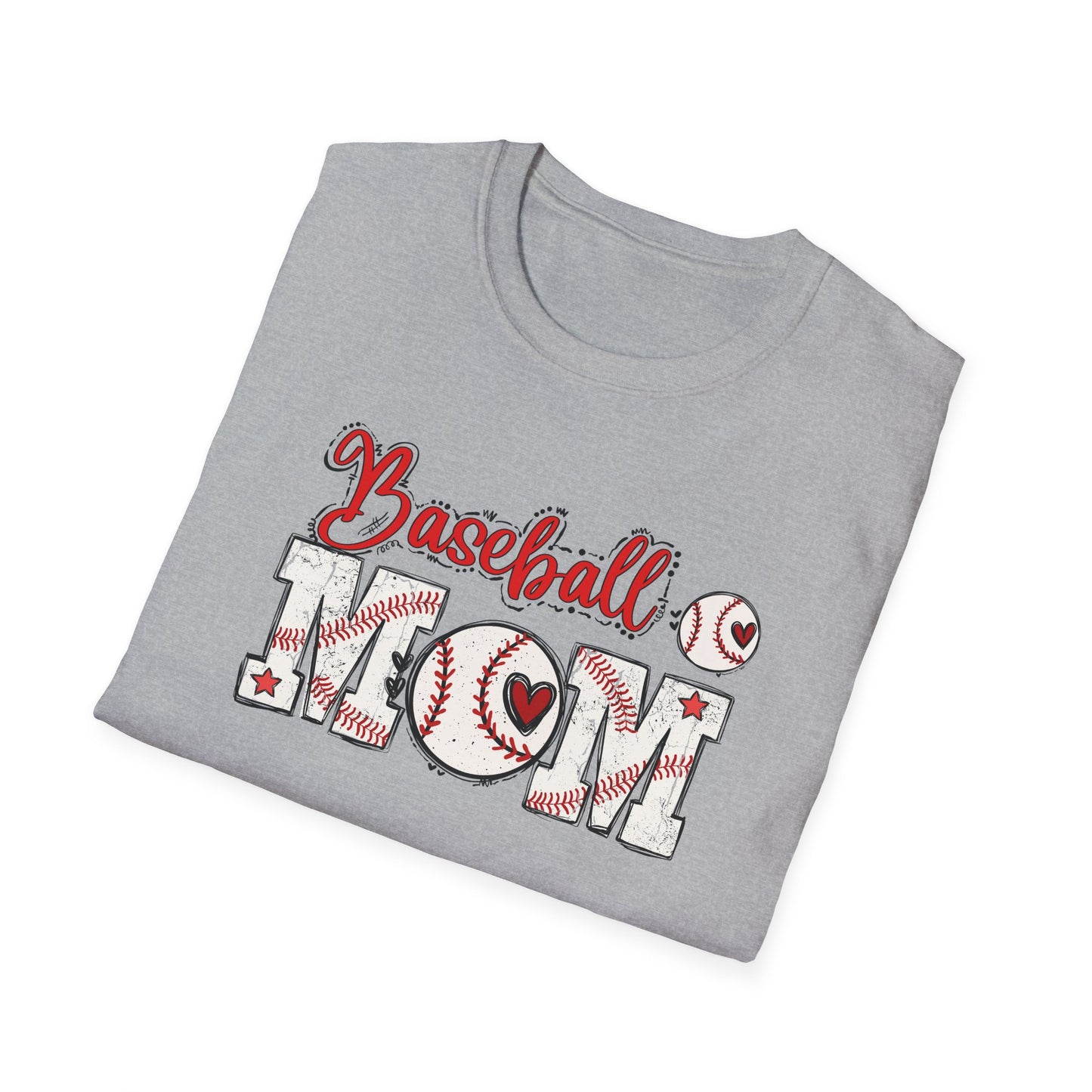 Baseball Mom Heart Shirt – Cute Game Day Sports Mom Tee | Trendy Baseball Mama Graphic T-Shirt
