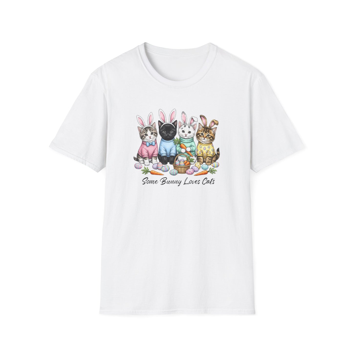 Cute Easter Cat Bunny Shirt – “Some Bunny Loves Cats” Pastel Graphic Tee, Funny Cat Lover Easter Shirt, Bunny Ear Cats Spring T-Shirt Gift for Women