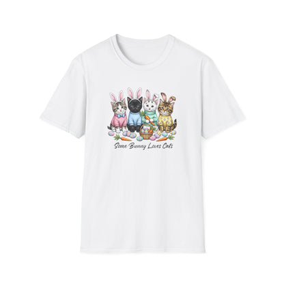 Cute Easter Cat Bunny Shirt – “Some Bunny Loves Cats” Pastel Graphic Tee, Funny Cat Lover Easter Shirt, Bunny Ear Cats Spring T-Shirt Gift for Women