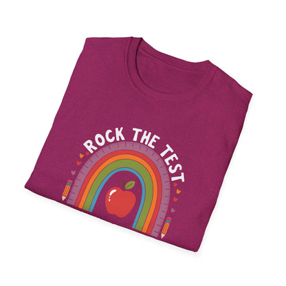 3rd Grade State Testing Teacher Shirt – “Rock The Test - Third Grade” Graphic Tee, Cute Educator T-Shirt, Funny Classroom Apparel