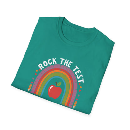 3rd Grade State Testing Teacher Shirt – “Rock The Test - Third Grade” Graphic Tee, Cute Educator T-Shirt, Funny Classroom Apparel