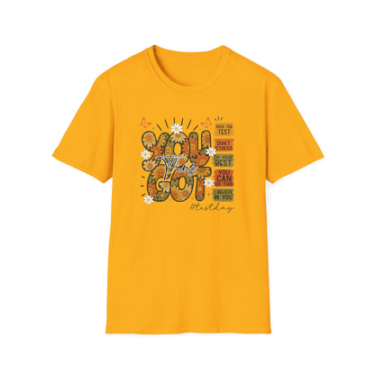 You Got This Floral T-Shirt — Retro 70's Style - Motivational Positive Quote Tee
