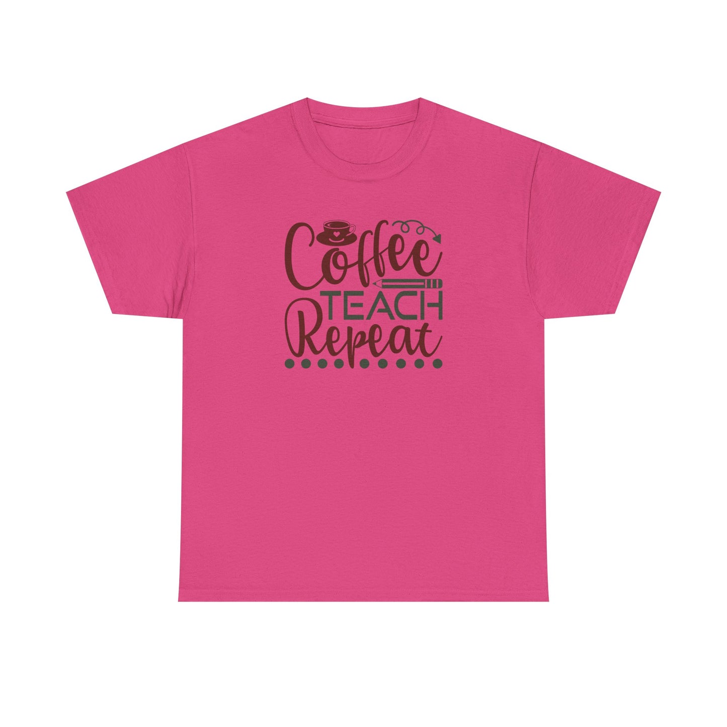 Coffee Teach Repeat Shirt | Cute Teacher T-Shirt | Coffee Lover Teacher Gift | Back To School Teacher Tee | Teacher Life Shirt