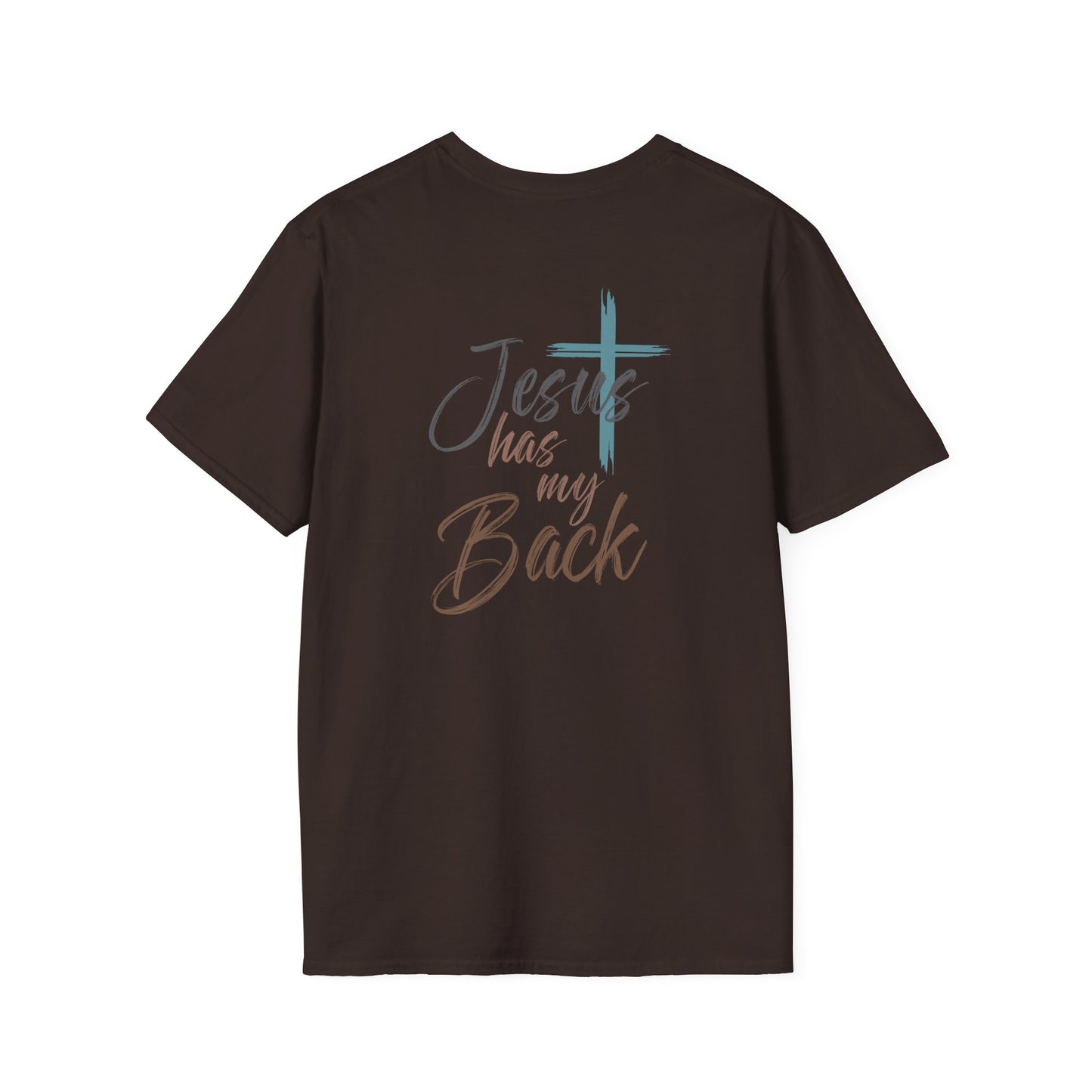 Jesus Has My Back Tee — Christian Cross Heart Graphic T-Shirt
