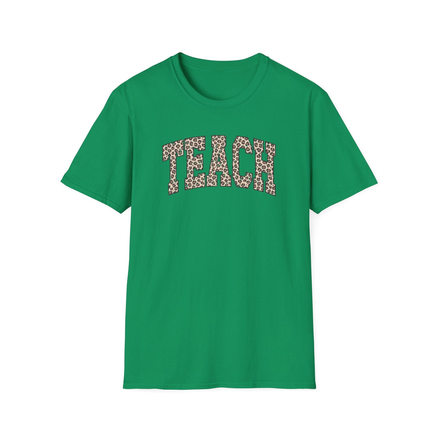 Leopard Print TEACH Shirt – Cute Teacher T-Shirt for Women – Back to School Graphic Tee – Teacher Appreciation Gift – Trendy Educator Shirt