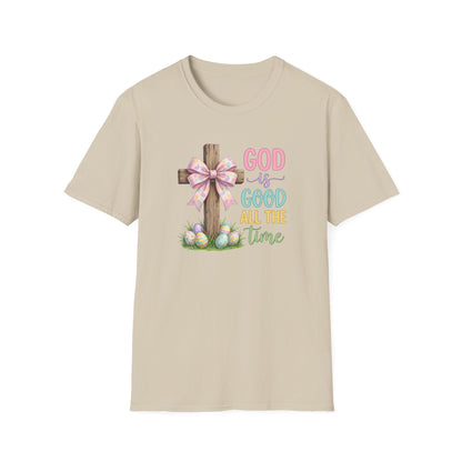 God Is Good All The Time Easter Shirt – Christian Easter Cross Tee, Faith Based Spring Shirt, Religious Easter T-Shirt for Women