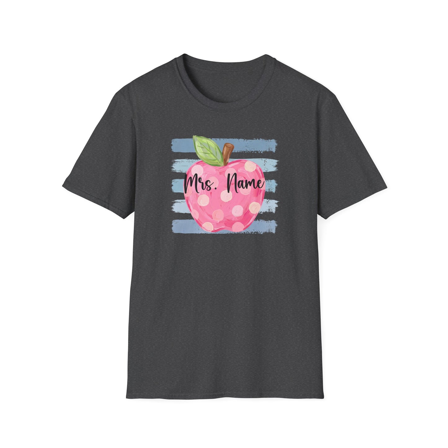 Personalized Teacher Apple Shirt | Custom Teacher Name or Grade Level T-Shirt | Back to School Teacher Tee | Cute Pink Apple Graphic Tee