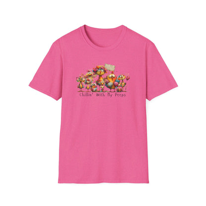 “Chillin’ With My Peeps Shirt – Cute Easter Chick Graphic Tee, Funny Spring Pastel T-Shirt, Trendy Bunny Season Outfit, Gift for Friends & Family