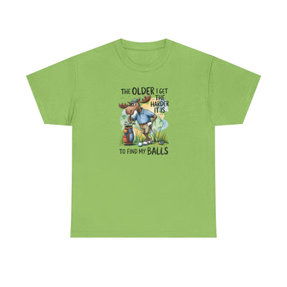 "The Older I Get the Harder It Is to Find My Balls" Funny Golf Shirt — Golf Humor T-Shirt