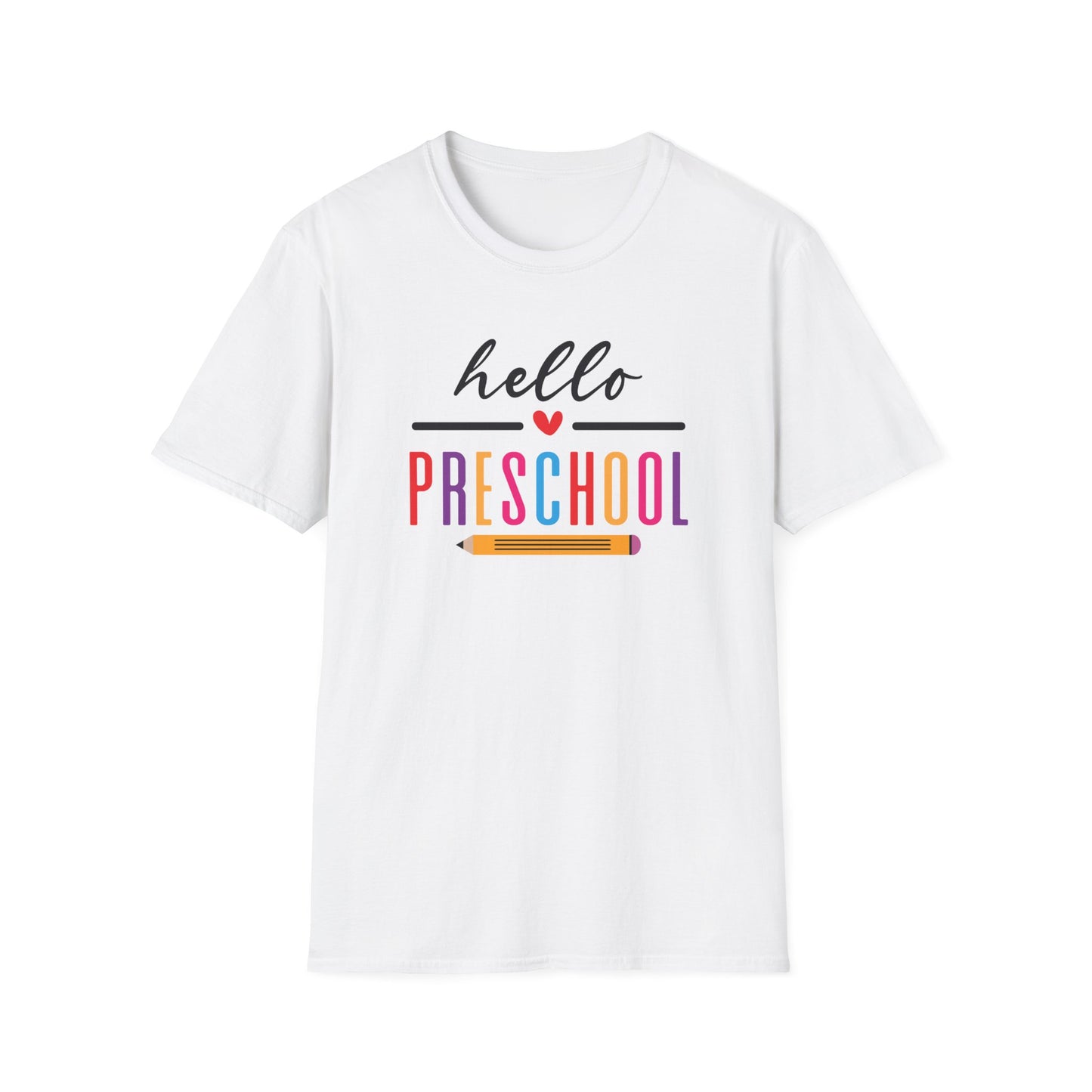 Hello Grade Teacher Shirts | Retro Back to School Graphic Tees | Preschool, Pre-K, Kindergarten, First, Second & Third Grade Teacher Shirt | Gildan 64000 Softstyle Tee