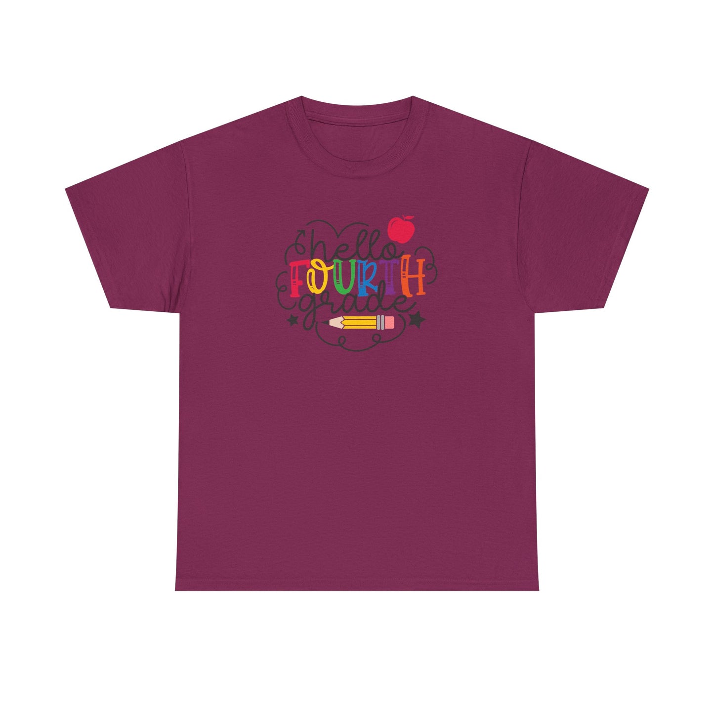 Hello Fourth Grade Shirt | 4th Grade Teacher T-Shirt | Back To School Teacher Tee | First Day Of School Outfit | Elementary Teacher Gift