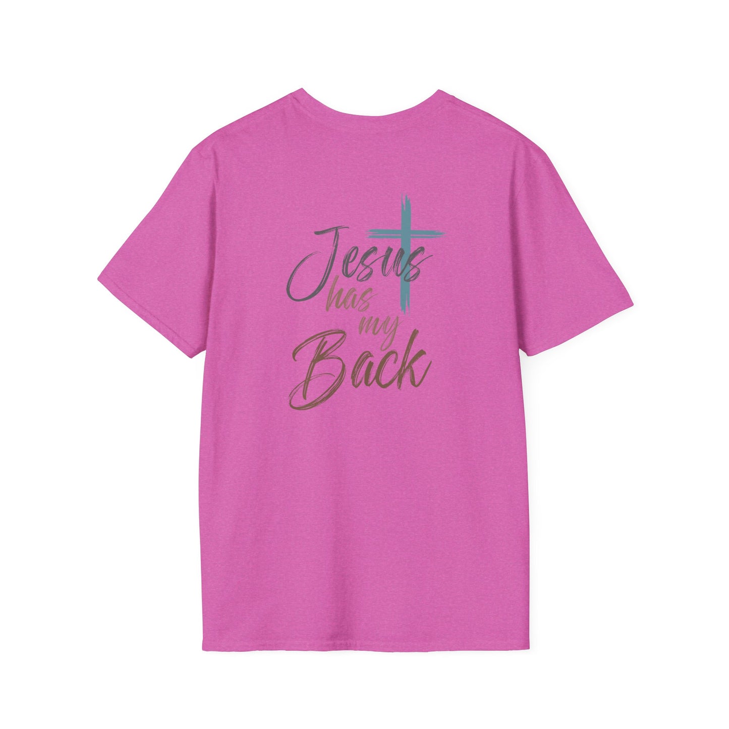 Jesus Has My Back Tee — Christian Cross Heart Graphic T-Shirt