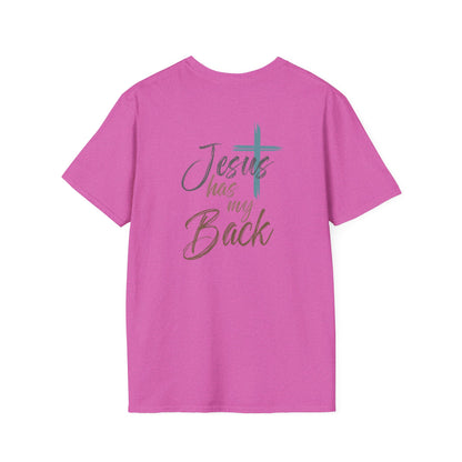 Jesus Has My Back Tee — Christian Cross Heart Graphic T-Shirt