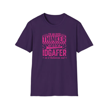 Funny Quote T-Shirt – Overthinker IDGAF Shirt | Sarcastic Graphic Tee | Unisex Casual Top