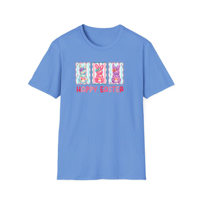 Happy Easter Bunny Graphic Tee – Pastel Spring Shirt, Cute Easter Outfit, Trendy Bunny Lover T-Shirt