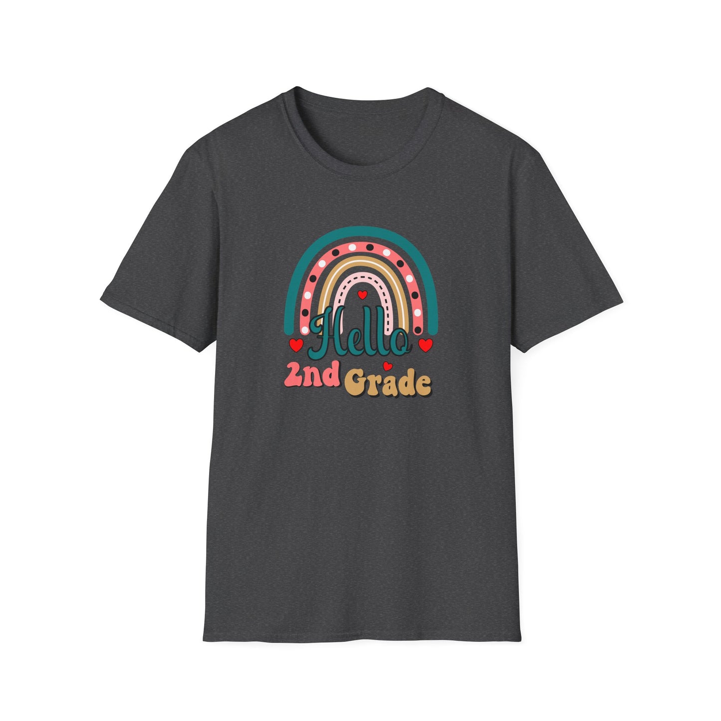 Hello 2nd Grade Rainbow T-Shirt – Back to School Teacher & Student Tee