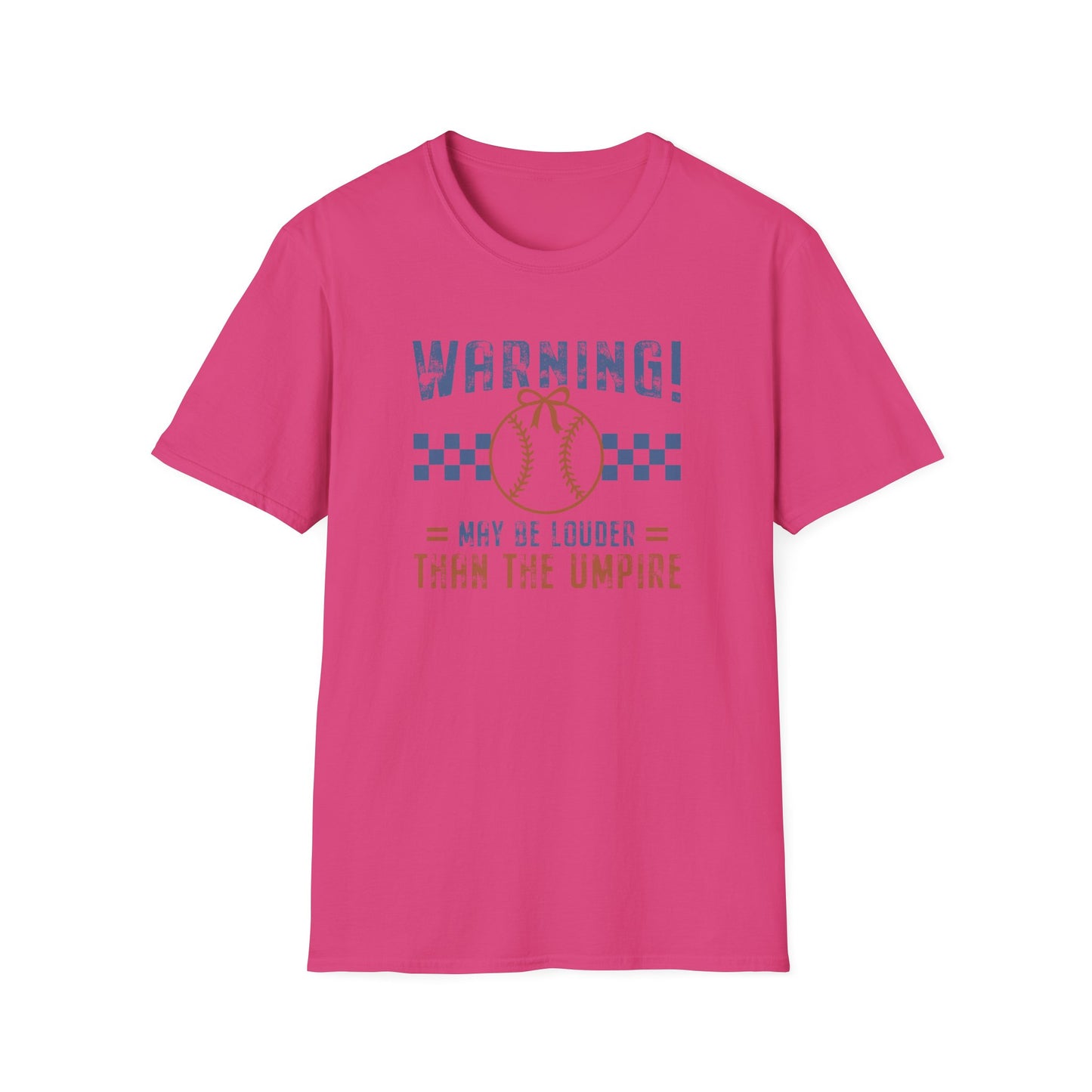 Funny Baseball Mom Shirt – “Warning May Be Louder Than The Umpire” Tee | Game Day Shirt | Baseball Parent Graphic T-Shirt