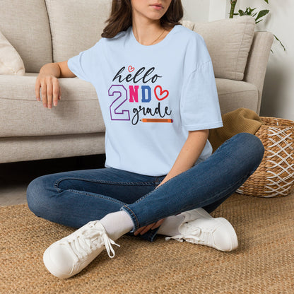 Hello Grade Teacher Shirts | Retro Back to School Graphic Tees | Preschool, Pre-K, Kindergarten, First, Second & Third Grade Teacher Shirt | Gildan 64000 Softstyle Tee