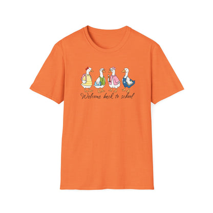 Back to School Ducklings T-Shirt — "Welcome back to school"