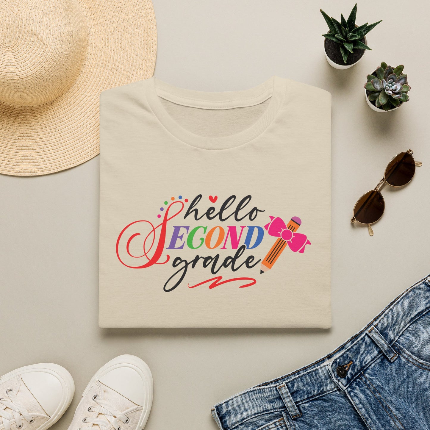 Hello Grade Teacher Shirts | Retro Back to School Graphic Tees | Preschool, Pre-K, Kindergarten, First, Second & Third Grade Teacher Shirt | Gildan 64000 Softstyle Tee
