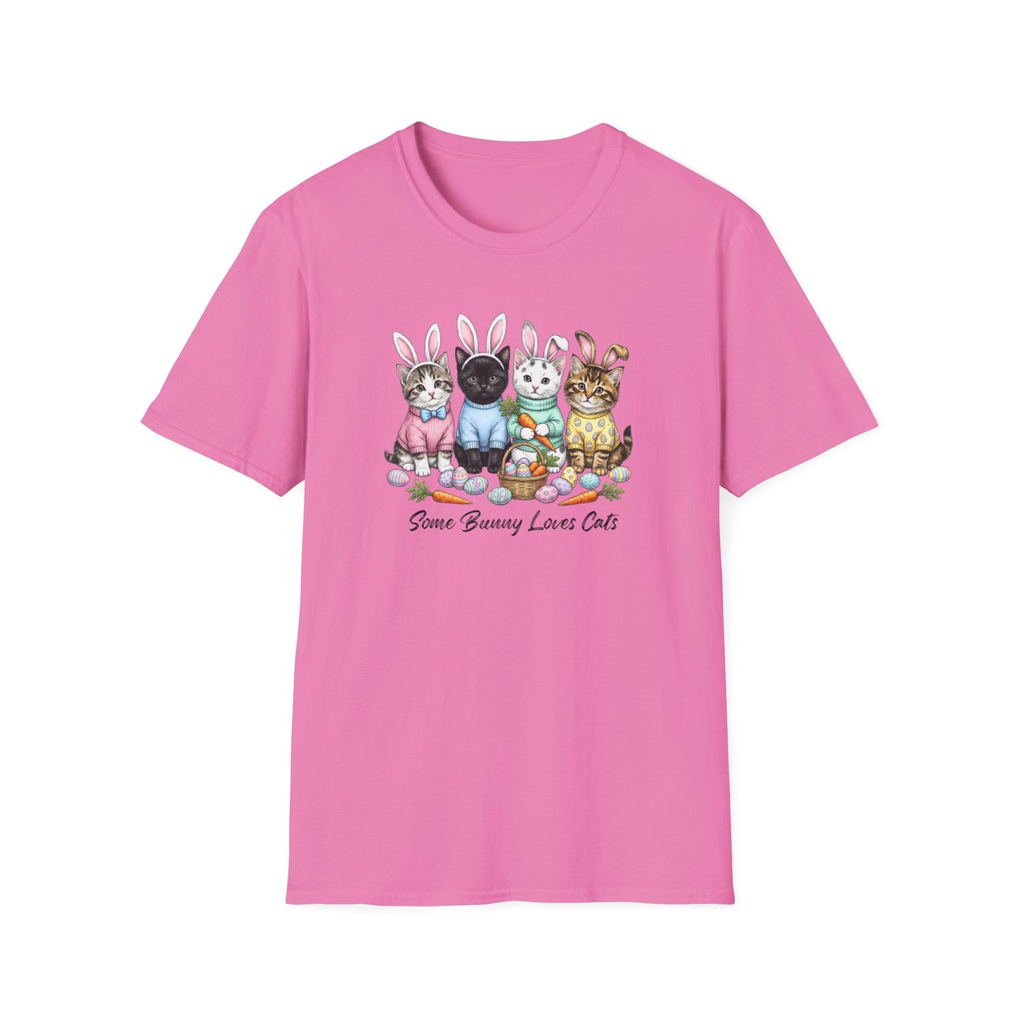 Cute Easter Cat Bunny Shirt – “Some Bunny Loves Cats” Pastel Graphic Tee, Funny Cat Lover Easter Shirt, Bunny Ear Cats Spring T-Shirt Gift for Women