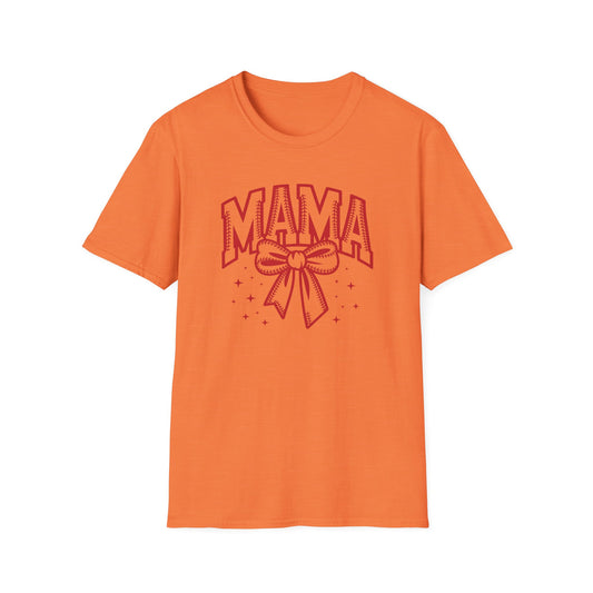 Baseball Mama Bow Shirt – Cute Game Day Sports Mom Tee | Trendy Coquette Style Baseball Mom Graphic T-Shirt