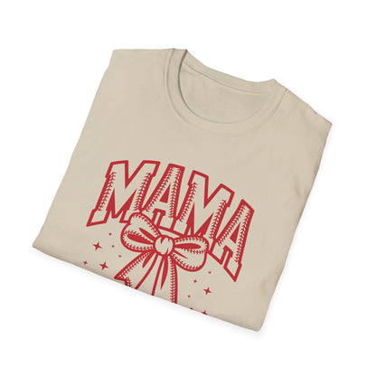 Baseball Mama Bow Shirt – Cute Game Day Sports Mom Tee | Trendy Coquette Style Baseball Mom Graphic T-Shirt