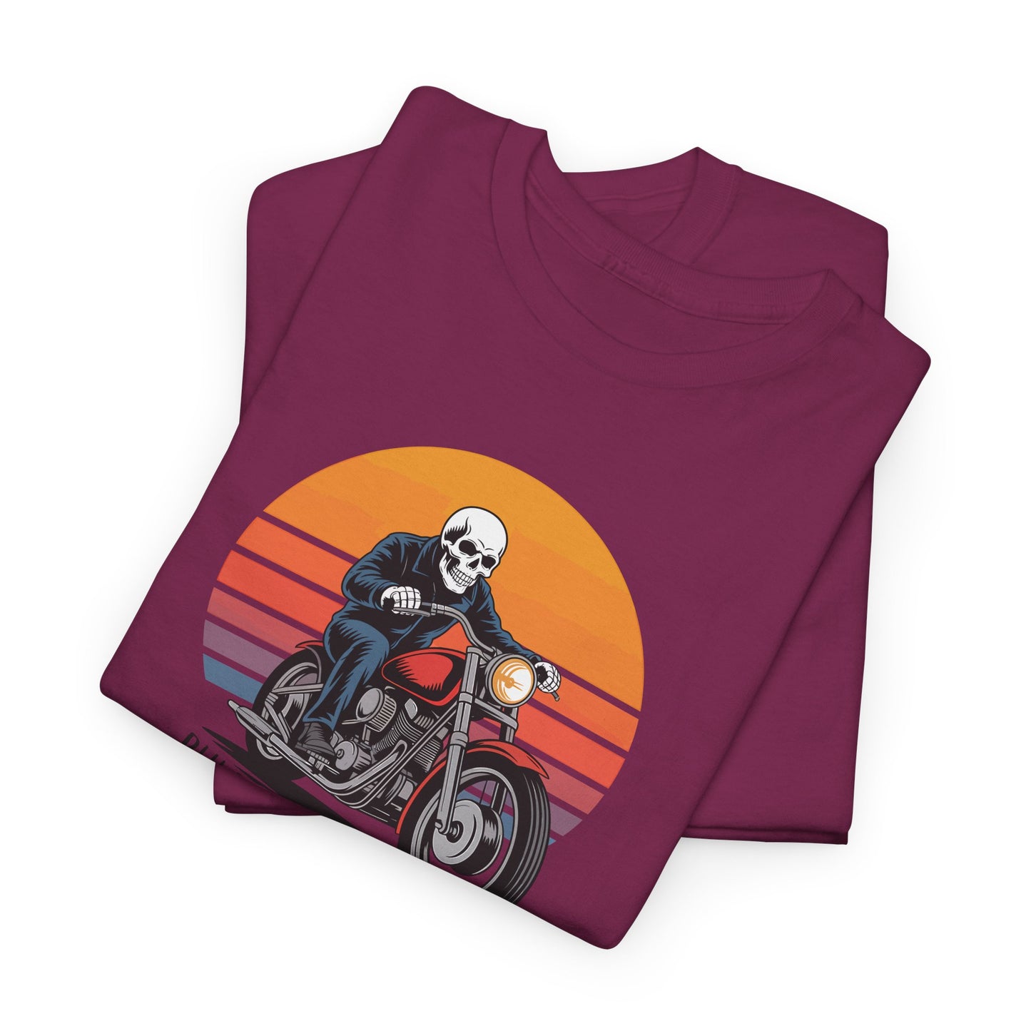 Skeleton Biker T-Shirt – “Rules Don’t Apply” Motorcycle Graphic Tee Vintage Style